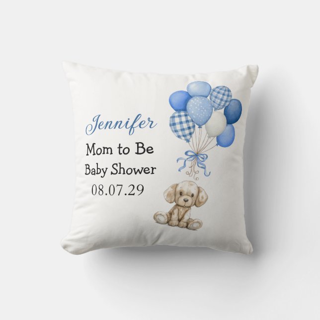 Coussin Jeté pour la Future Maman Baby Shower Garç (Recto)