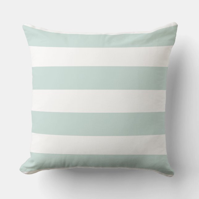 Coussin jeté rayé blanc et écume de mer (Recto)