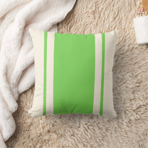 Coussin jeté rayé côtier – Lime et Crème