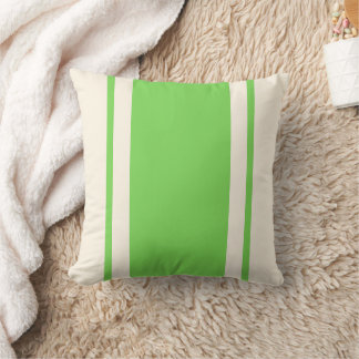 Coussin jeté rayé côtier – Lime et Crème