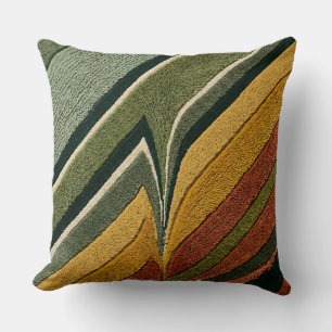 Coussin jeté rayé Moss Forest – Cottagecore