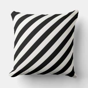 Coussin jeté rayures noir et blanc