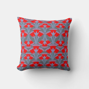 Coussin jeté Red Bellflower One Owl Artist