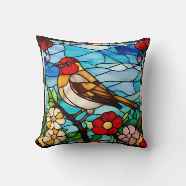 Coussin jeté Robin en verre coloré (Recto)