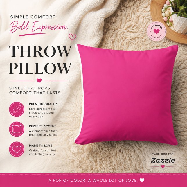 Coussin Jeté Rose Chaud (Créateur téléchargé)
