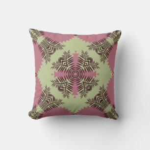 Coussin Jeté, Rose & Mousse de Mer avec Motif de F