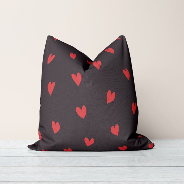Coussin jeté rouge noir touche aimante (Créateur téléchargé)