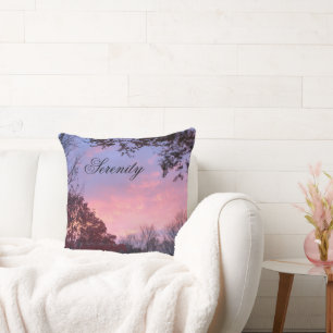 Coussin jeté sérénité d'automne au coucher du sole