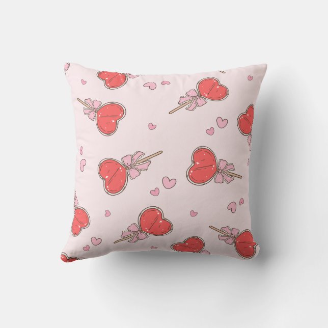 Coussin jeté sucette cœur Kawaii  (Verso)