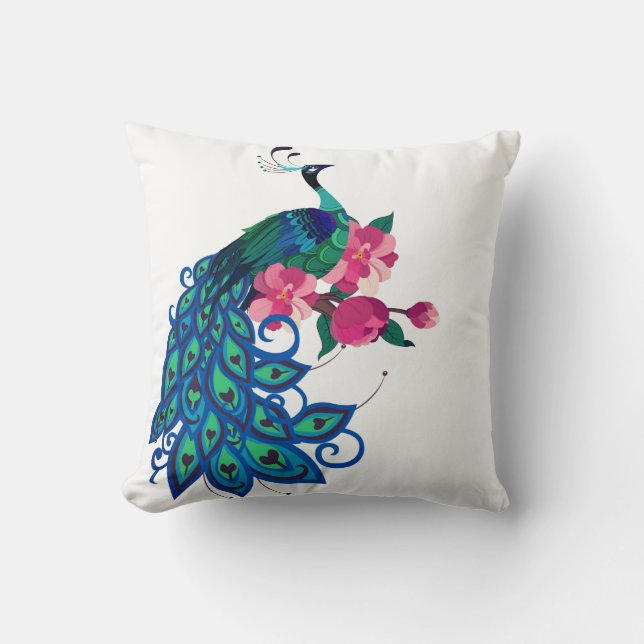 Coussin Jetée Coussin-Paon (Recto)