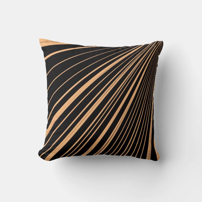 Coussin Jeter Bande d'oreiller orange noir (Recto)