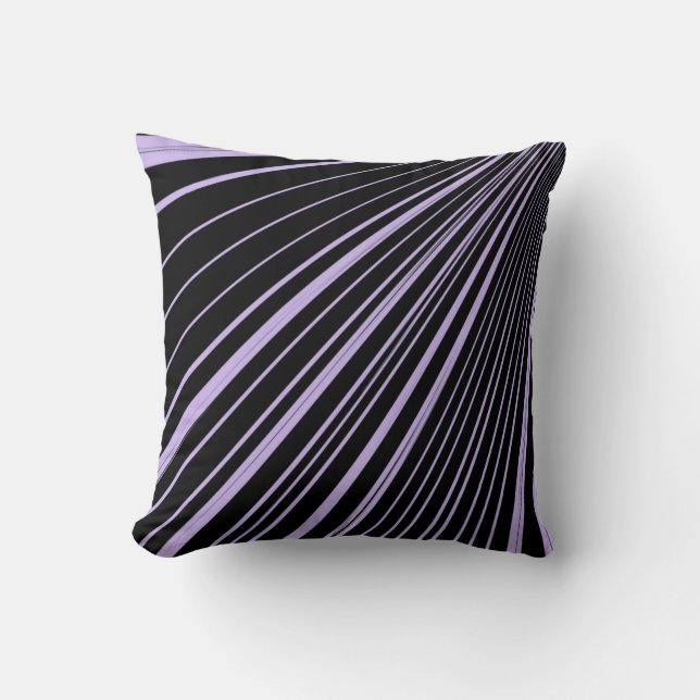 Coussin Jeter Bande d'oreiller violet noir (Recto)