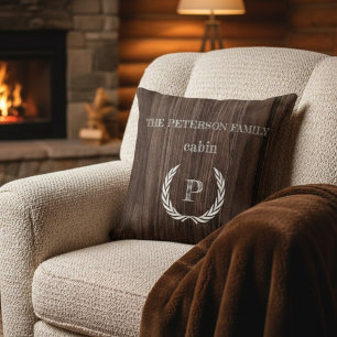 Coussin Jeter cabine de bois d'oreiller monogramme personn