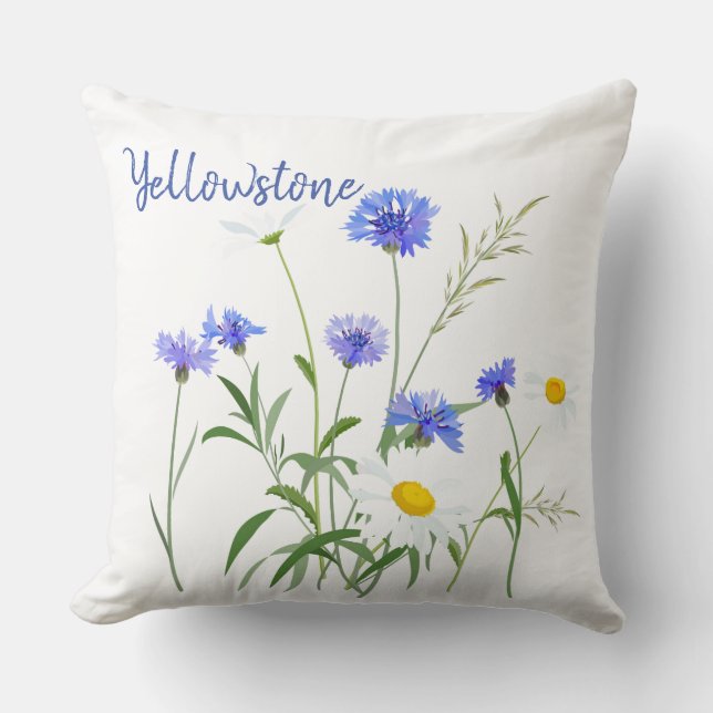 Coussin Jeter des Fleurs sauvages de l'oreiller-de-Yellows (Recto)