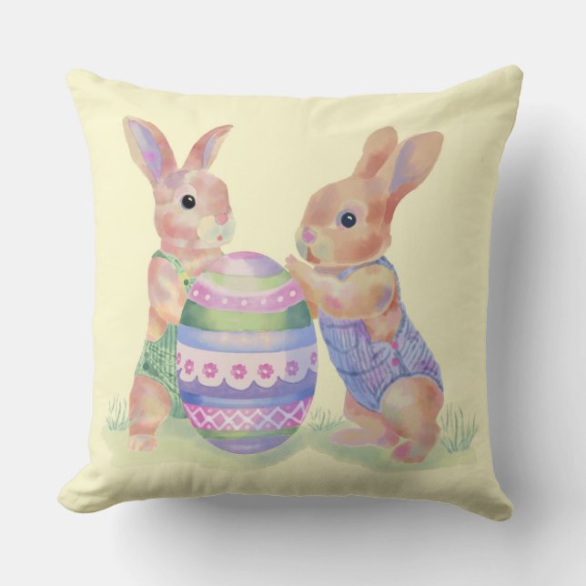 Coussin Jeter des lapins d'Oeufs d'Oreiller (Recto)