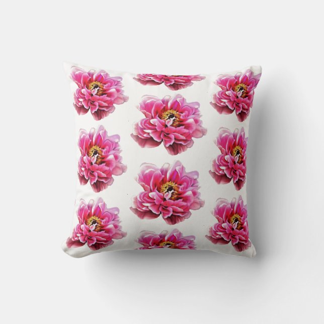 Coussin Jeter Des Peonies Roses D'Oreiller (Recto)