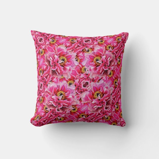 Coussin Jeter Des Peonies Roses D'Oreiller (Recto)