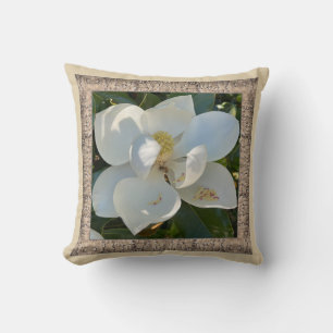 Coussin Jeter l'oreiller avec des Magnolia blanches