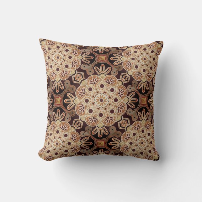 Coussin Jeter l'oreiller avec des médaillons bruns (Recto)