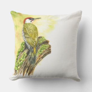 Coussin Jeter l'oreiller avec l'aquarelle Pic vert