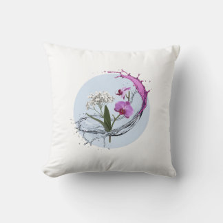 Coussin Jeter l'oreiller avec les orchidées violettes