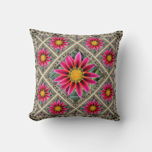 Coussin Jeter l'oreiller avec Magenta Gazania