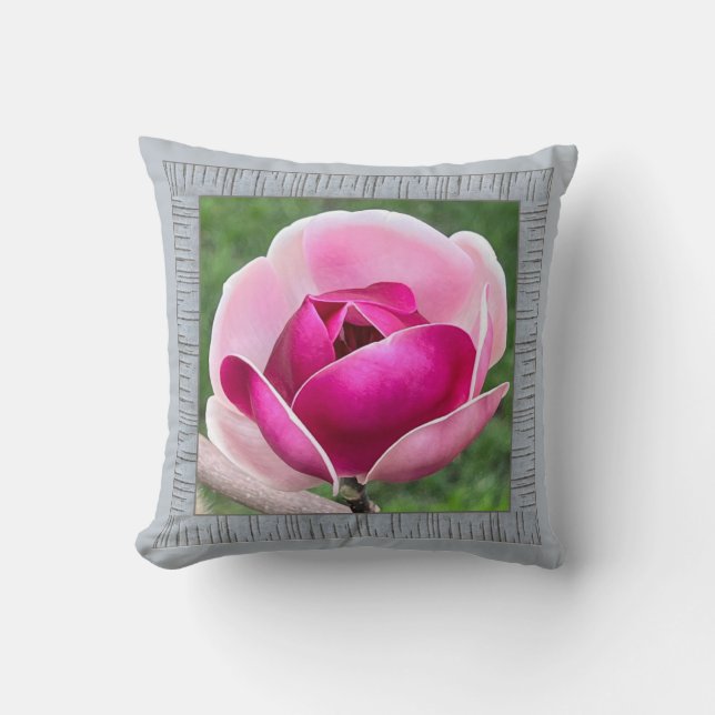 Coussin Jeter l'oreiller avec Magenta Magnolia (Recto)