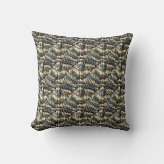 Coussin Jeter l'oreiller - Motif de Knit en bleu, Brown, b