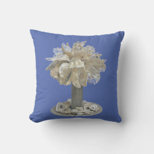 Coussin Jeter Oyster Coquille Palmetto Arbre bleu bkgr