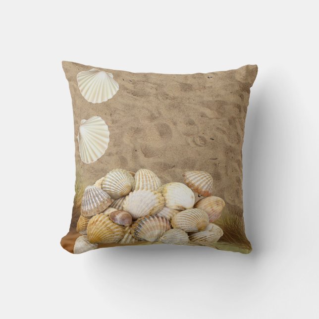 Coussin Jeter Pillow Beach Clams Beach Stones Sables (Recto)
