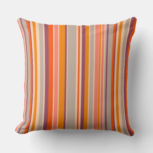 Coussin Jeter PillowRetro 60 bandes verticales orange (Recto)