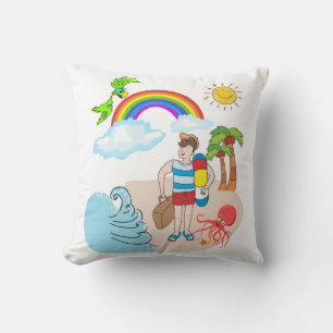 Coussin Jeter Pillows Plage Plage Amusants Octopus