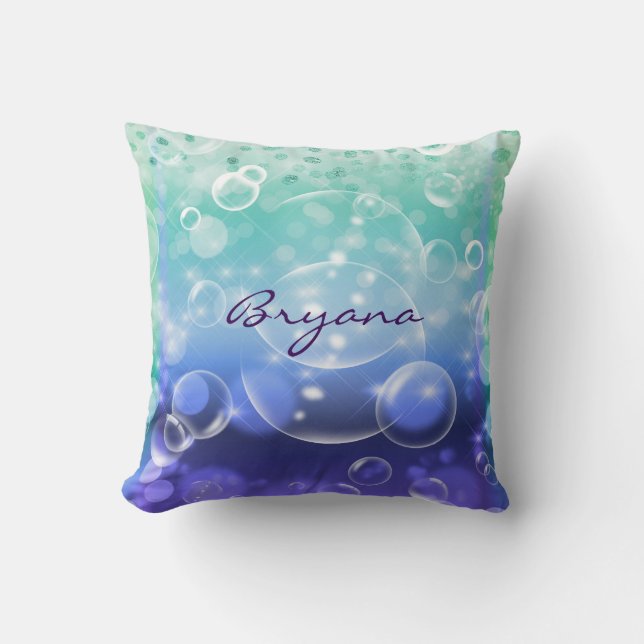 Coussin Jeter sous l'océan tropical Mermaid Glam (Recto)