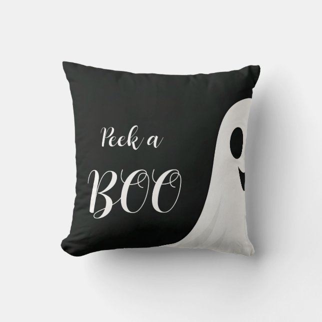 Coussin Jeter un oeil à un fantôme de Boo Halloween (Recto)