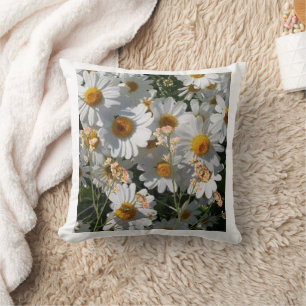 Coussin Jetez De L'Oreiller Fleur De Fleurs De Maisies Dél