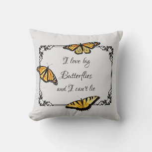 Coussin Jetez l'oreiller - Aimez les papillons...
