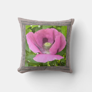 Coussin Jetez l'oreiller avec le joli coquelicot rose