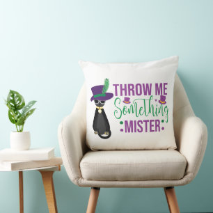 Coussin Jetez-moi quelque chose Monsieur Mardi Gras Coussi