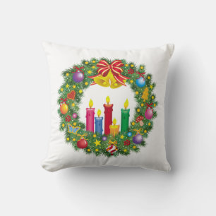 Coussin Jetez un oreiller/une couronne de Noël avec des bo