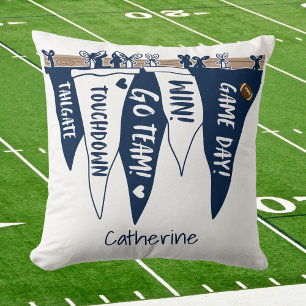 Coussin Jeu blanc de la Marine Pennant Tailgate Décor de l