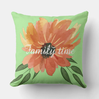 Coussin Jeu de cadeaux décoratifs temps famille chic vert 