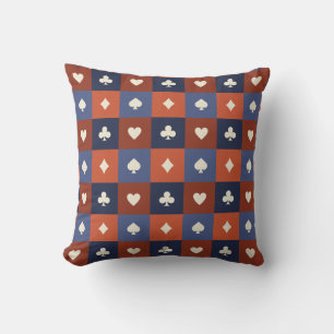 Coussin Jeu de cartes à motif rétro Jouez la main qui vous