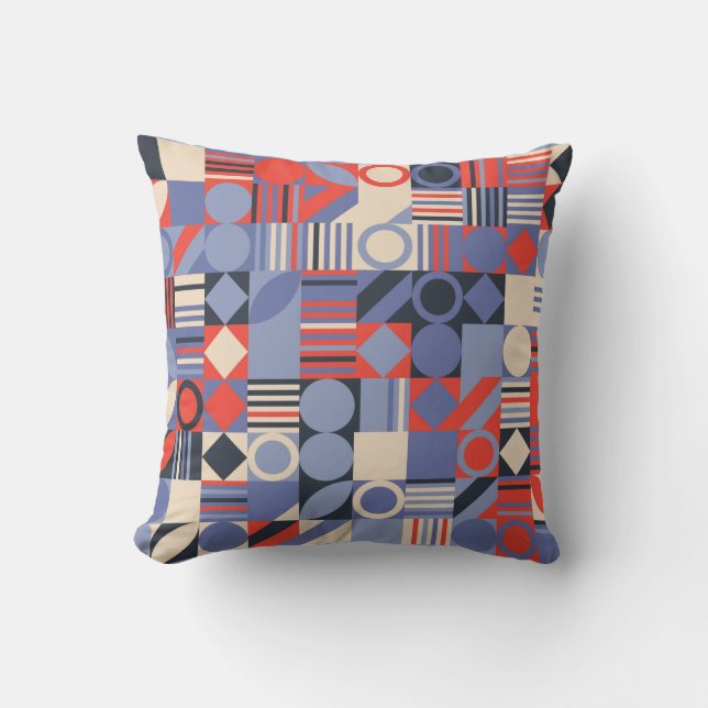 Coussin Jeu de couvertures géométriques rétro. Design rétr (Recto)