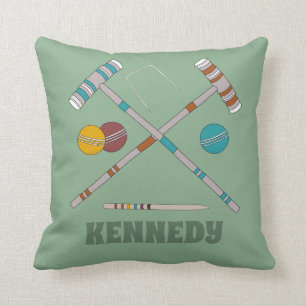 Coussin Jeu de Croquet Jade Green Personnalisé