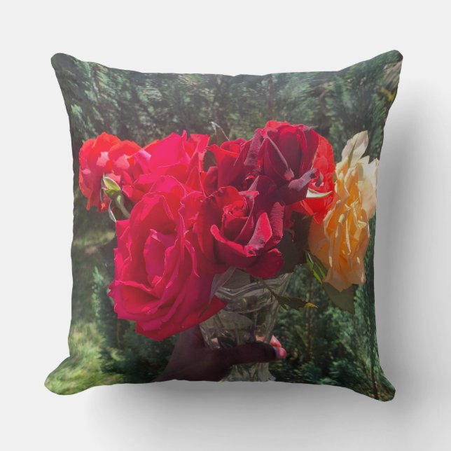 Coussin Jeu de fleur rose (Recto)