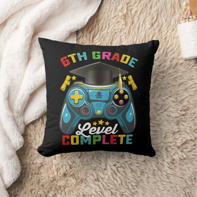 Coussin Jeu de niveau 6e année de fin d'études Gamer (Couverture)