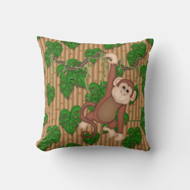 Coussin Jeu de singe de la jungle Jetez l'oreiller Décor (Recto)