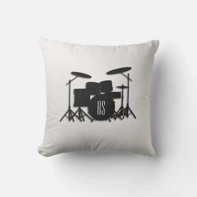 Coussin Jeu de tambour Monogramme Argent (Recto)