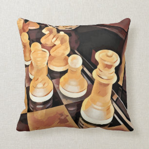 Coussin Jeu d'échecs Art Abstrait original 