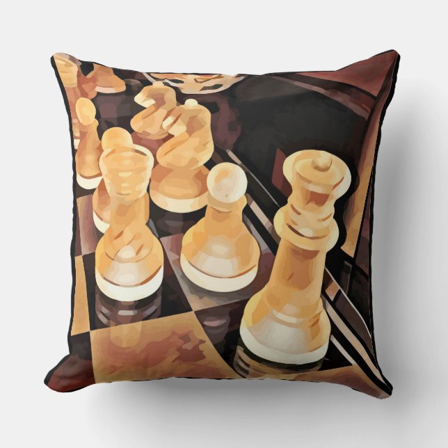 Coussin Jeu d'échecs Art Abstrait original (Recto)